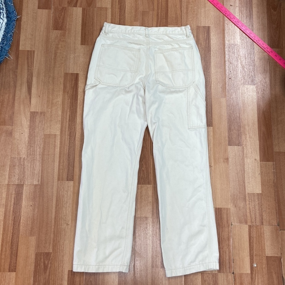 TopShop Off white Carpenter Pants size 32X32 - Picture 2 of 12